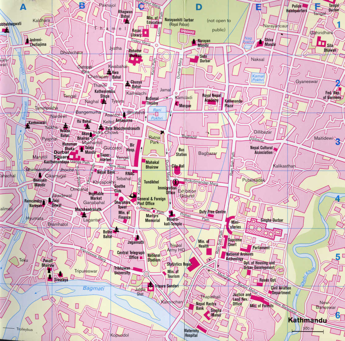 Karte Stadtplan Kathmandu (groß)